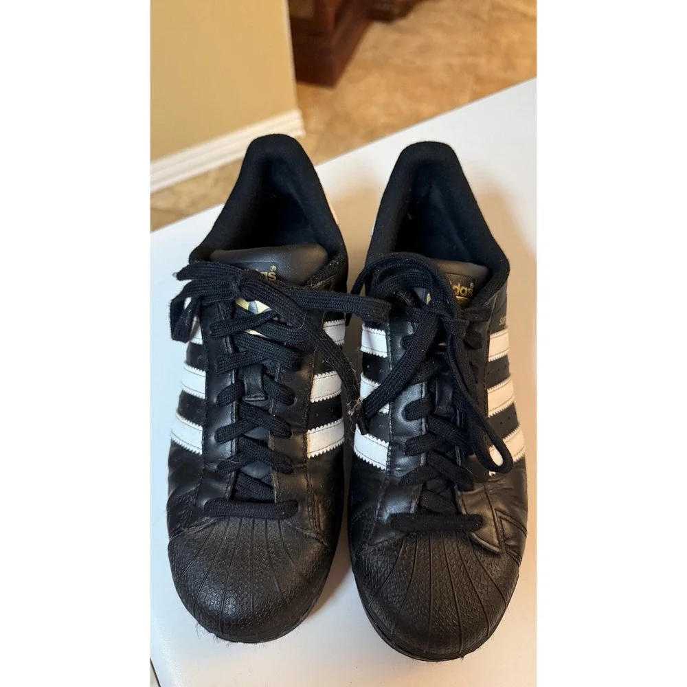 adidas Superstar Black White Shell Toe Leather Sneakers Men's US 7.5